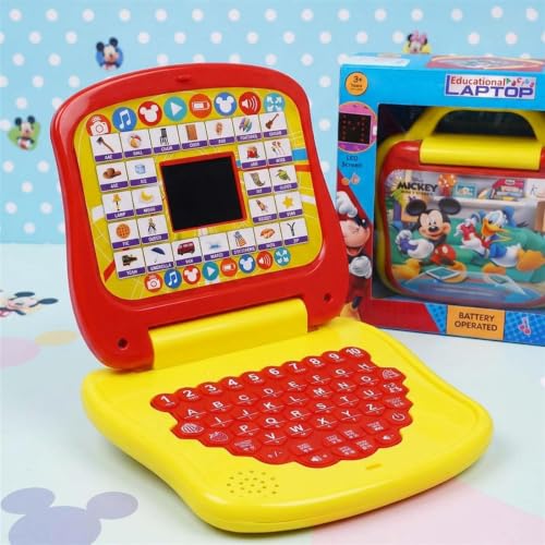 Image of LTS Mickey Mouse Theme Educational Laptop for Kids - Interactive Preschool Learning Toy with Alphabet,Numbers & Word Pronunciation,Battery Operated English Computer for Boys & Girls 3+Years