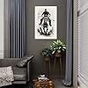 Cowboy Canvas Wall Art Framed Black and White Prints of a Man Riding Galloping Horse - Western Poster Painting Decor for Living Room, Bathroom, Bedroom, Office, Home, Man Cave(12"L x 16"W) #1