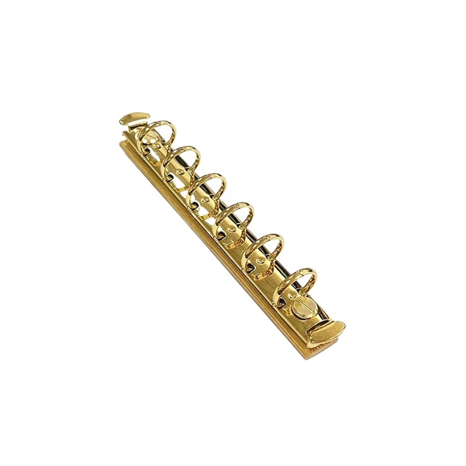 Wielokolorowe metalowe luźne klipy do liści, Mechanizm segregatora kołowego A76 szt. Odpinana klamra Looseleaf Multi do notesu z podręcznikiem(Golden)