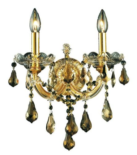 Elegant Lighting 2801W2G-GT/RC Maria Theresa 2-Light Wall Sconce, Royal Cut