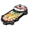SEAAN Hot Pot with Grill, Electric Indoor Shabu Shabu Pot Korean bbq Grill Smokeless, Separate Dual Temperature Control, Capacity for 2-12 People, 110V