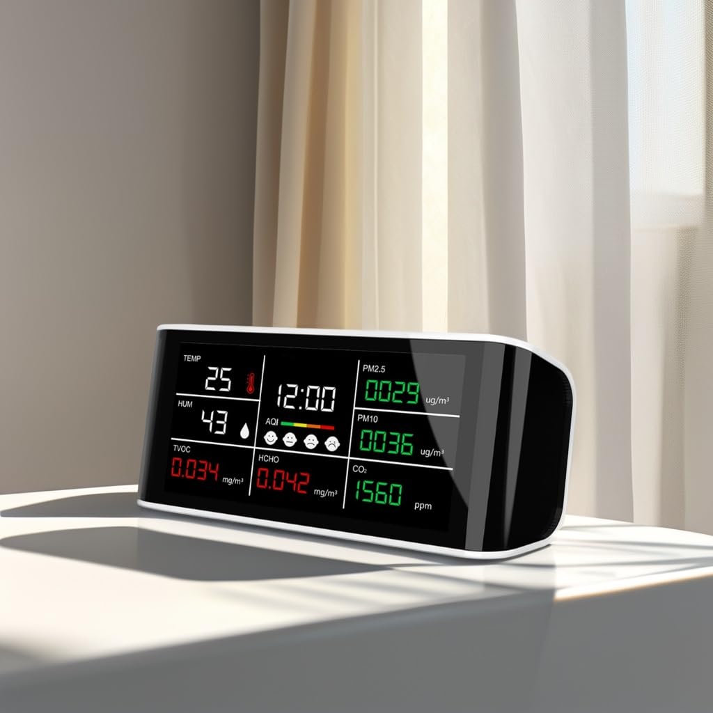 Detector de Calidad de CO2 con Pantalla LCD Grande, probador de Sensor de Gas PM2.5/10/HCHO, Temperatura