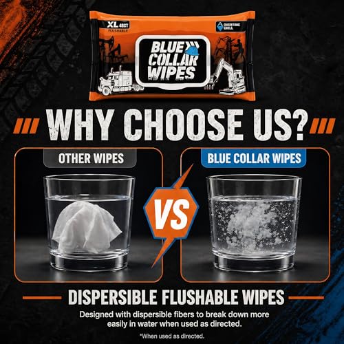 Image of XL Flushable Adult Wet Wipes - Biodegradable, Sewer & Septic Safe - Overtime Chill Scent - 288 Total Wipes (6 Resealable Packs of 48)