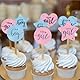 KATIMI 200 Stück Gender Reveal Sticker, Geschlecht Offenbaren Aufkleber für Baby Party Dekoration, Team Boy und Team Girl Label, Blau und Rosa Geschlecht Aufkleber für Gender Reveal Party Deko