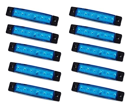 Amazon | 24V車用 青色 LED サイドマーカー ランプ 6連 汎用 10