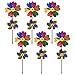 Molino de viento de pétalo de color de 6 piezas Molino de viento de pétalo de doble color Molino de viento de pétalo grande Adecuado para jardines / patios / balcones y también un hermoso juguete para