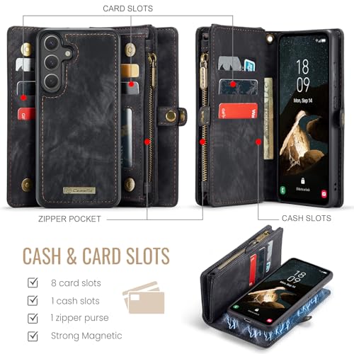 Coque Samsung S25 évite les rayures grâce au portefeuille détachable noir - 2