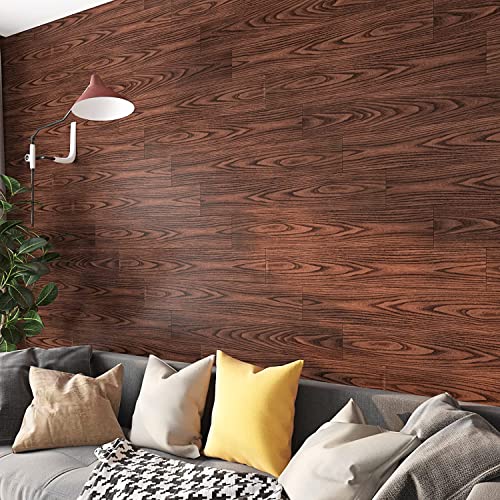 Funstick 6"X36" 15 Pcs Peel And Stick Floor Tile Wood Planks Waterproof Laminate Flooring Red Brown Wood Vinyl Flooring Planks Peel And Stick Flooring For Bathroom Floor Tile Bedroom Walls Rv Laundry #TOP3