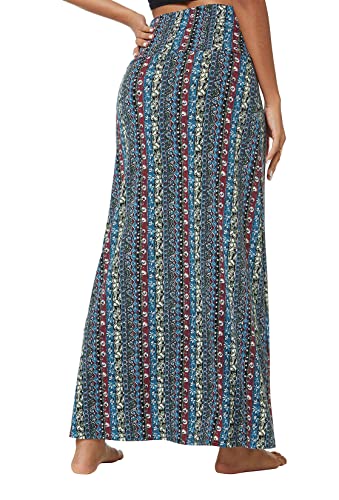 Urban CoCo Women's Stylish Spandex Comfy Fold-Over Flare Long Maxi Skirt4