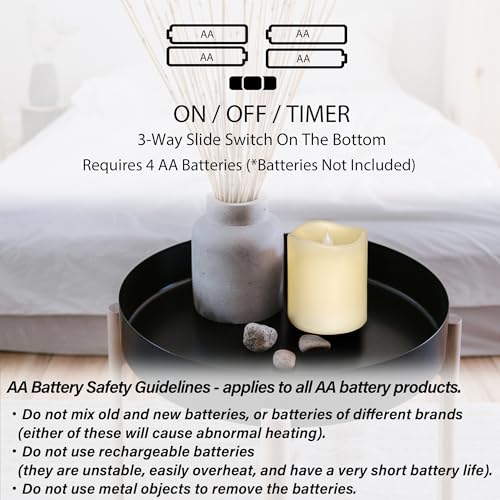 Flameless Candles Last 1300+ Hours Real Wax Flame Effect Auto-Moving 3D Wick, LED Pillar Candles with Timers Battery Operated - Ivory 4" - Image 6