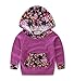 Baby Girls Floral Hoodie+ Floral Pant Set Leggings 2 Piece Outfits for 6M-3Y (12-18Months, Purple-red)