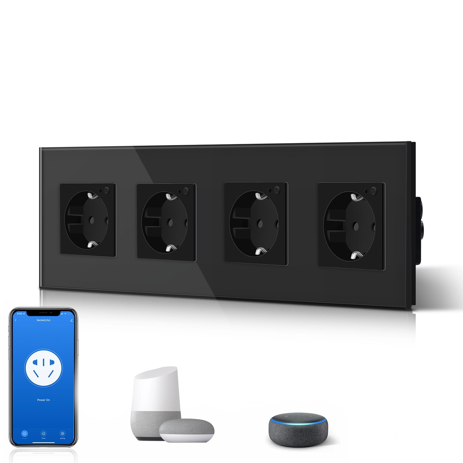 BSEED Enchufe Inteligente con 20W USB y Tipo C,Mate Enchufe Pared Wifi con Medidor Consumo,Control Remoto por APP & Voz,Requiere Cable Neutro,1 Enchufe,Blanco 86mm — view 112