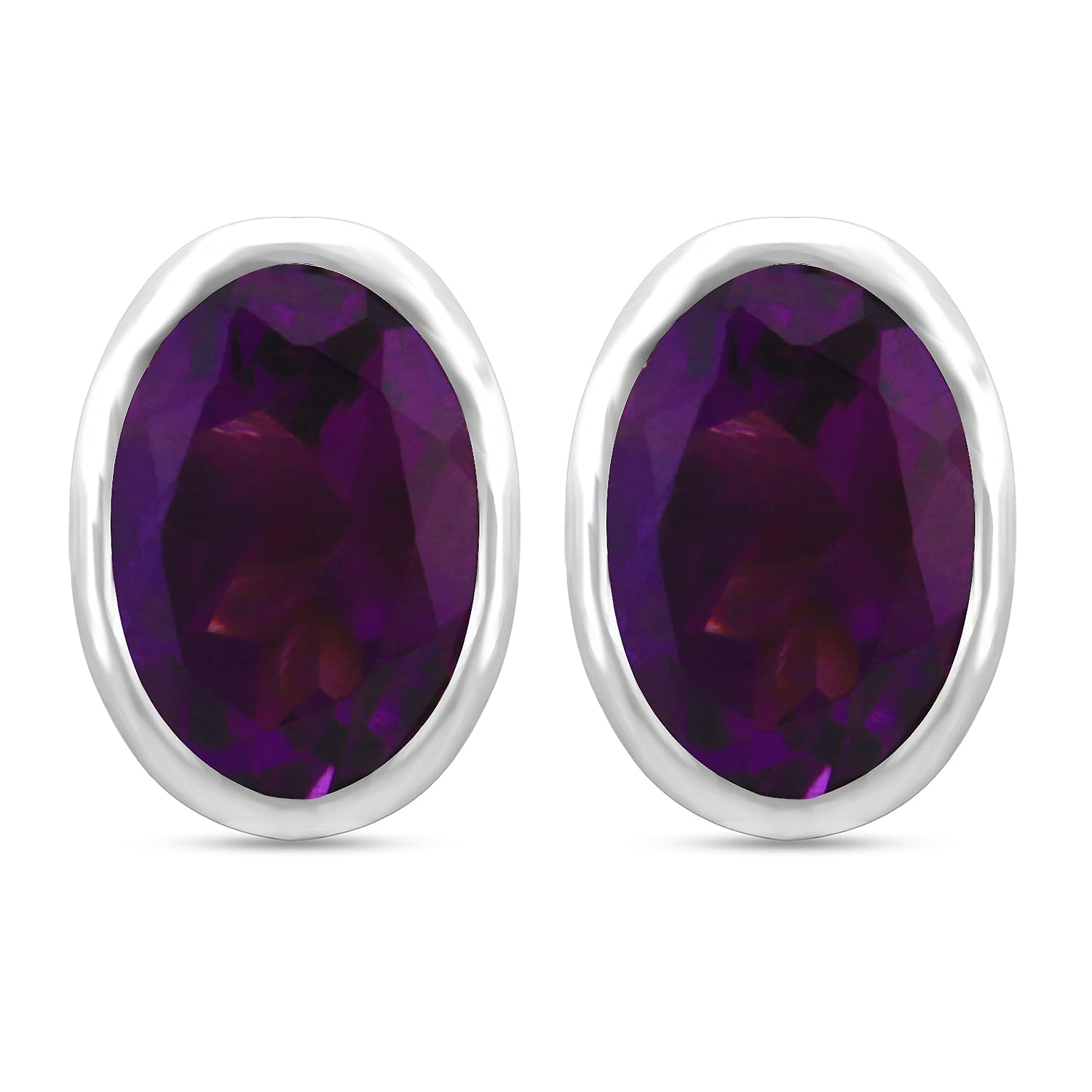 Nemichand Jewels Genuine Real Gemstone 925 Sterling Silver Earring For Men and Women (AMETHYST 5x7 OVAL C) (B0947CS434) Amazon Price History, Amazon Price Tracker
