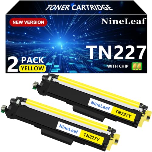 Image of NineLeaf TN227 Yellow Toner Cartridge 2 Pack for MFC-L3770CDW HL-L3270CDW | Replacement for Brother TN-227 TN227Y TN223 TN223Y High Yield use with HL-l3290CDW HL-l3210CDW MFC-L3710CDW MFC-L3750CDW