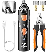 LOPSIC Dog Nail Grinder with 2 LED Lights Powerful 2-Speed Dog Nail Trimmers with 2 Grinding Whee...