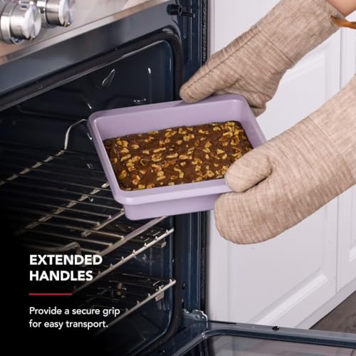 Image of KitchenAid 9-In Nonstick Aluminized Steel Square Cake Pan, Dishwasher Safe, Wildflower