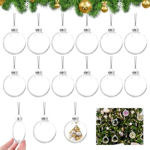 TOKIISHE 15 Pcs Fillable Christmas Baubles Cover