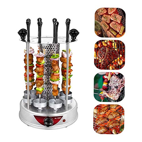 Elektrogrill BBQ Smokeless, Elektrogrill Grill mit Standplatz, Fettauffangschale, justierbarer Temperatur, Balkon, Garten, Outdoor und Camping