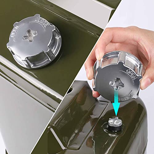 Jerrycan carburant métal 20L vert évitez la panne sèche avec ce bec verseur auto - 6