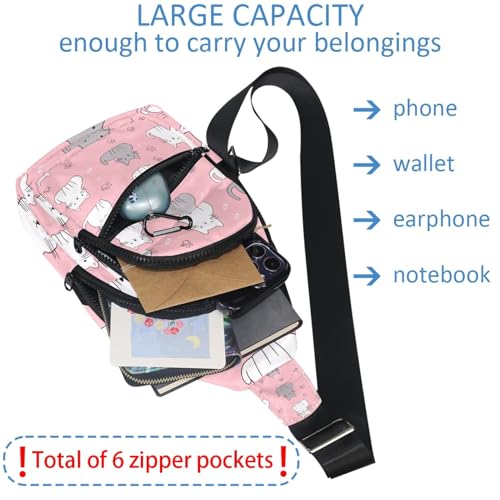Sac à dos à bandoulière rose compact pour libérer vos mains - 5