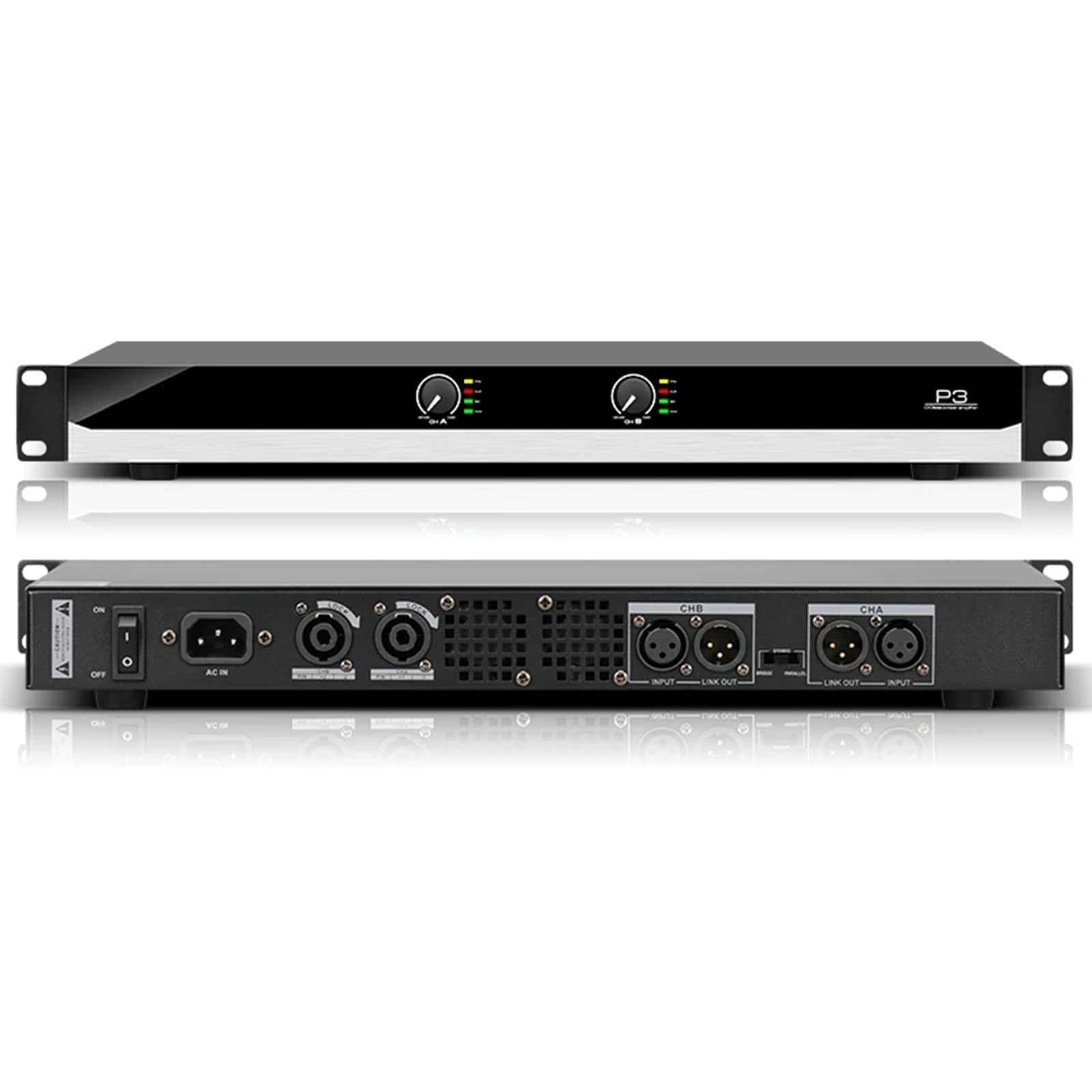 COYEUX 2/4-kanałowy cyfrowy wzmacniacz mocy, 400 W wzmacniacz klasy D z wieloma zabezpieczeniami, sprzęt audio 1u do montażu w stelażu 4-kanałowym