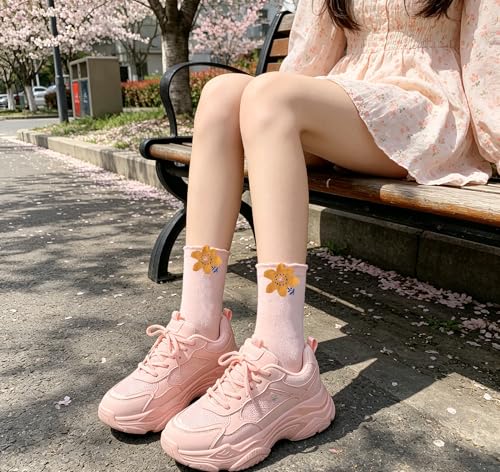 Image of YYaaloa Women Above Ankle Crew Socks Soft Cotton Casual Calf Workout Socks