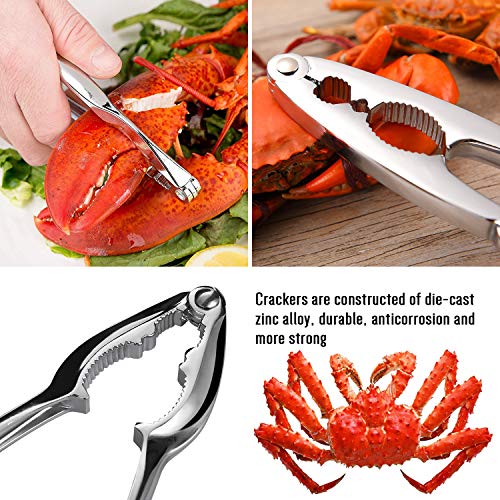4-Person Seafood Tools Set includes 2 Crab Crackers, 4 Lobster Shellers, 4 Crab Leg Forks/Picks and 1 Seafood Scissors - Nut Cracker Set - Image 4