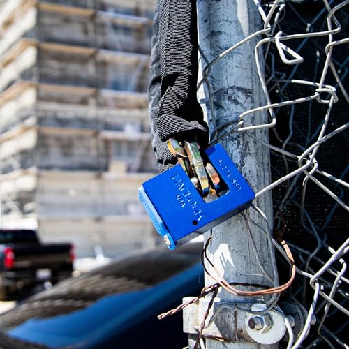Image of PACLOCK's 17-850-Series Block-Lock, Standard Rekeyable (SR), Keyed Different, Blue Anodized Aluminum