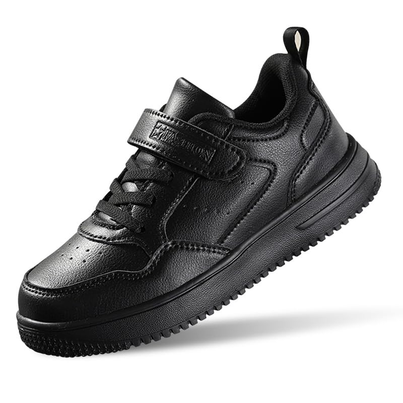 Unisex Kids Tennis, Running Shoes - Black, Size 8 (Little Kid, Women's 7) - Mesh, Flat Heel, Lace-Up, Round Toe, Casual, Athletic Sneakers2