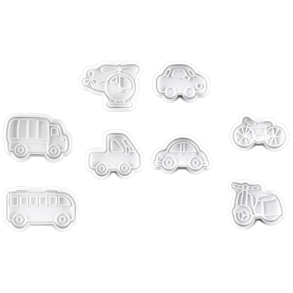 Moldes para galletas y decoración de pasteles en plástico blanco