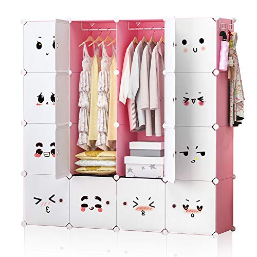 GEORGE&DANIS Portable Closet Wardrobe Plastic Dresser for Kids Teenagers Storage Cube Organizer Bookshelf