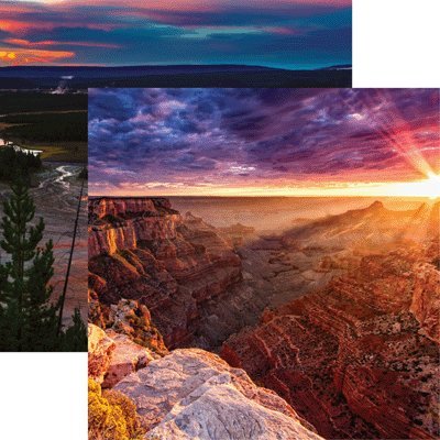 Papier scrapbooking Grand Canyon 30,5 x 30,5 cm pour loisir créatif