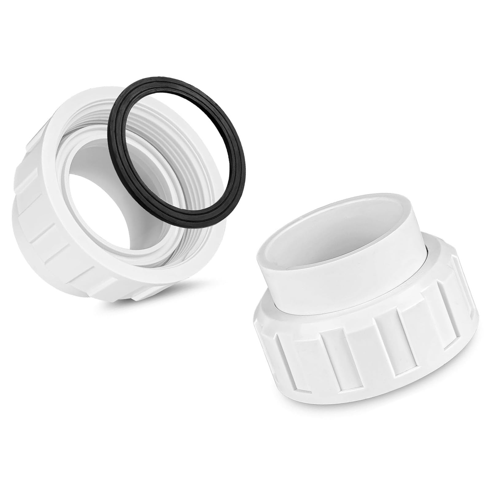 Limtula Multicolor Pool Salt Plumbing Connector Fitting For Union Replacement, Pvc Assembly With Seal Gasket, Threaded Design, Home Mainte Union Fitting Chlorinator Connector Salt Plumbing Pvc Replacement Seal Gasket
