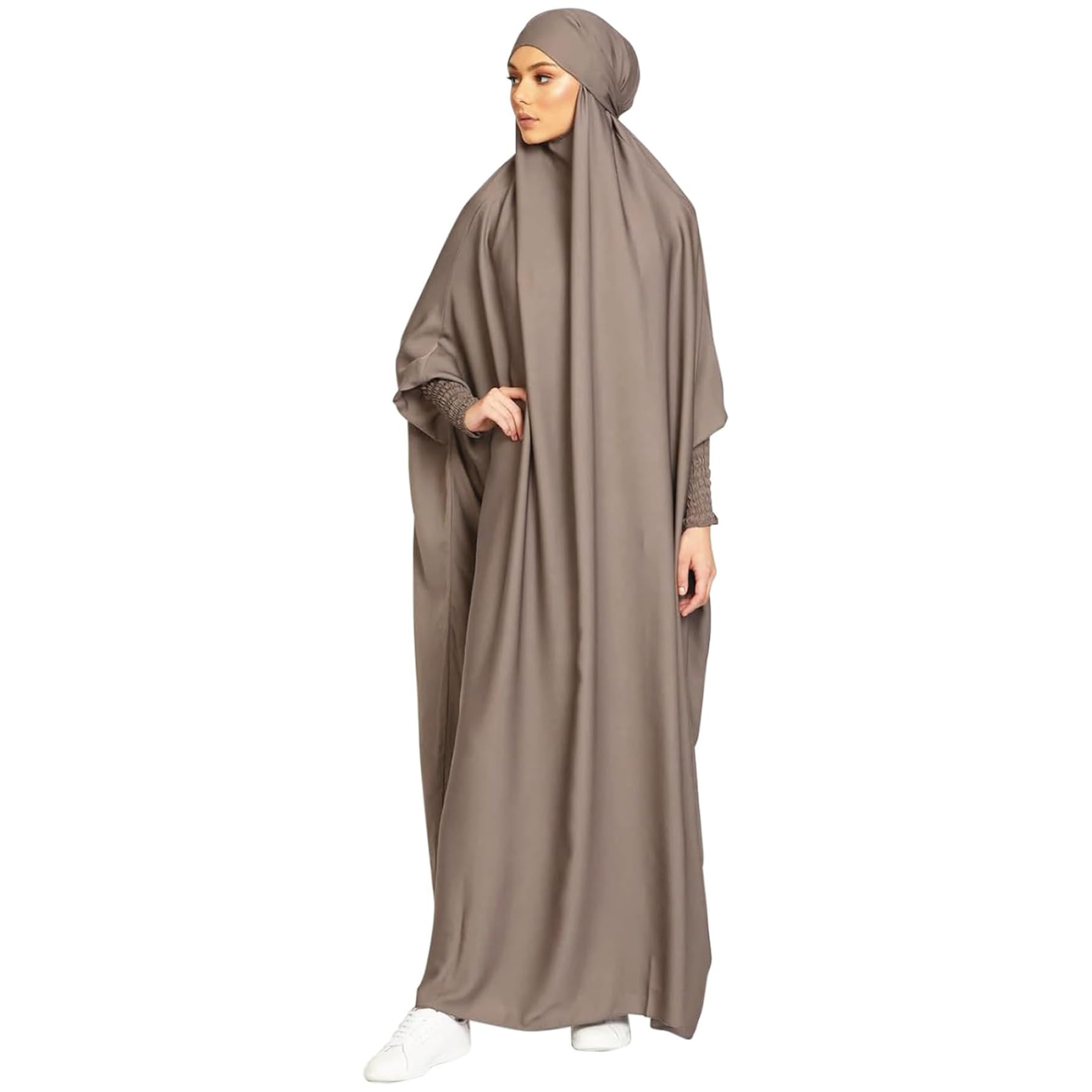 AwnsIMfreien Islamic Dresses, Muslim Dresses for Women Islamic Hooded Prayer Dress Full Cover Eid for Islam Dubai Modest Robe Purple, Prayer Dress for Muslim