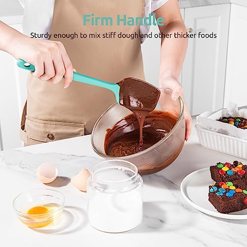 Image of U-Taste Silicone Spoon Spatula Set of 3, 600F High Heat Temp, Aqua Sky