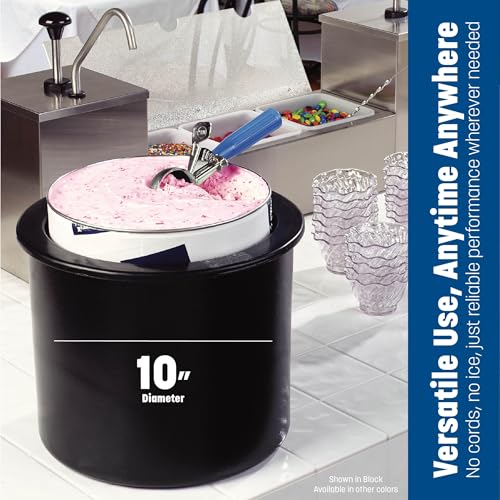Image of Carlisle FoodService Products Coldmaster Ice Cream Server Insulated Crock with Lid for Kitchens and Restaurants, Plastic, 3 Gallons, White