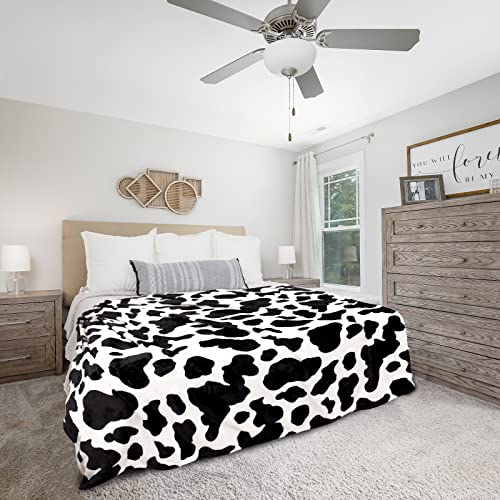 Wish Tree Cow Print Blanket Soft Fleece Throw Blankets With Cow Print For Twin Bed, Couch, Sofa, Bed (Round Cow Print, 60 * 80 Inches) #TOP6
