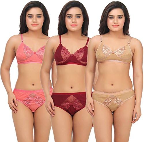 Women's Cotton Lingerie Set for Honeymoon - Sexy Bra & Panty Innerwear