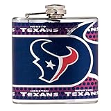 NFL Stainless Steel Hip Flask with Metallic Graphics, 6-Ounce, Silver