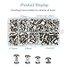 Chicago Screws,LANMOK 120 Sets 5mm Silver Chicago Buttons Assorted Kit Screwing Fasteners Metal Accessories for DIY Crafts Leather Belts Bookbinding