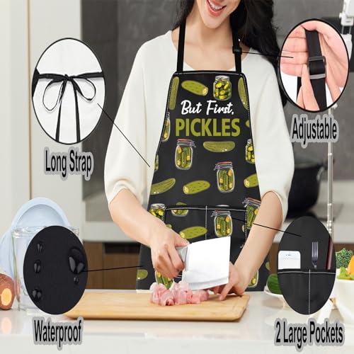 Tablier imperméable de cuisine But First Pickles pour bocaux et conserves - 4