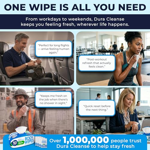 Image of XL Body Wipes Bulk Case - No Rinse Shower Wipes for Adults - 600 Ct 12-Pack | Stock-Up Case for Home, Facility & Caregiving, Extra-Thick 60 GSM Cloth, Aloe & Vitamin E, pH-Balanced, 12 Resealable Packs