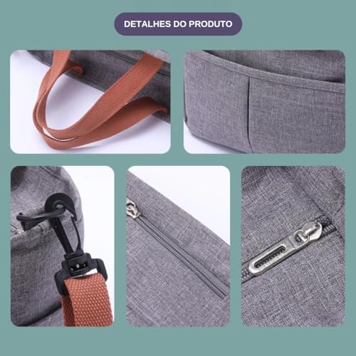 vitease - Bolsa Sacola Térmica Grande Espaçosa Alça Ajustável Transversal Marmitas Marmiteiro Adulto