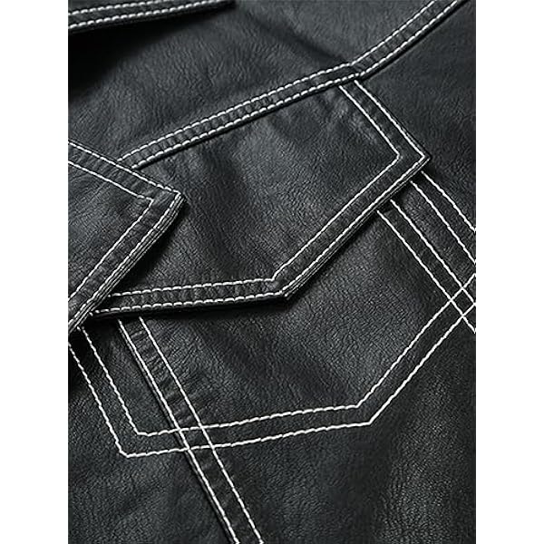 Adhdyuud Vrouwen Moto Biker Pu Jas Streetwear Turn-Down Kraag Faux Lederen Jas Casual Korte Uitloper