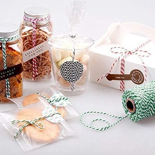 Image of G2PLUS 2MM Cotton String, 328 Ft Pink and White Cotton Twine for Gift Wrap