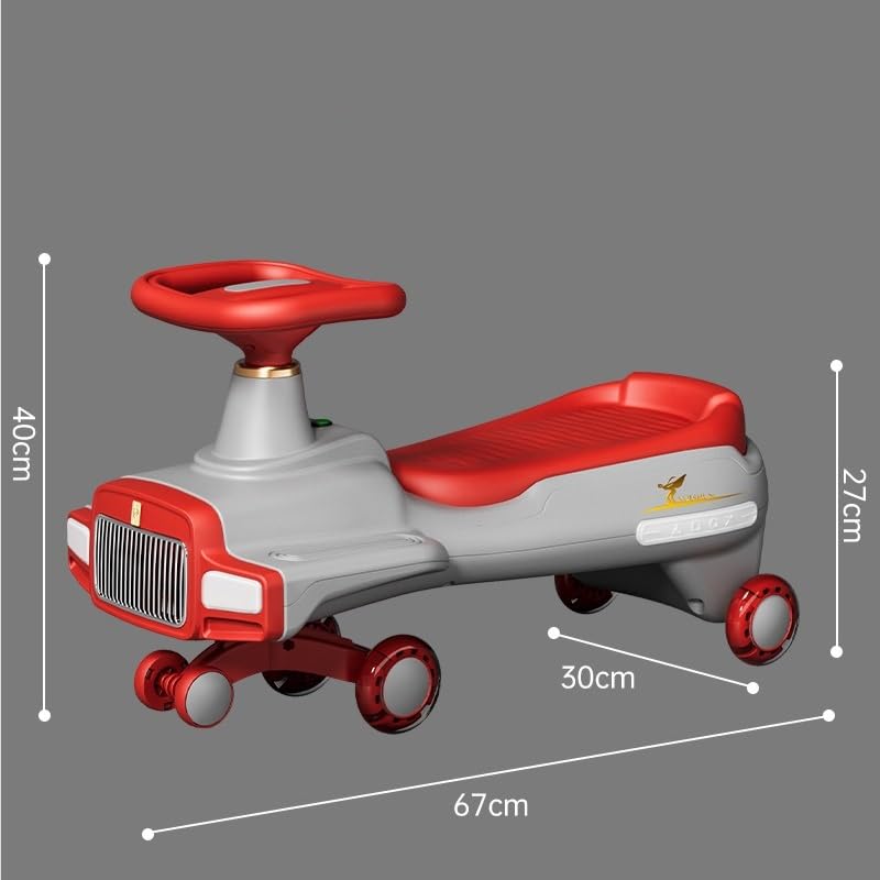 Samochodzik na huśtawce, Wiggle Car Fun rozświetla skuter samochodowy z muzyką podświetlane koła realistyczne reflektory zapobiegające przewróceniu Cars Swing Card(Sky Blue)