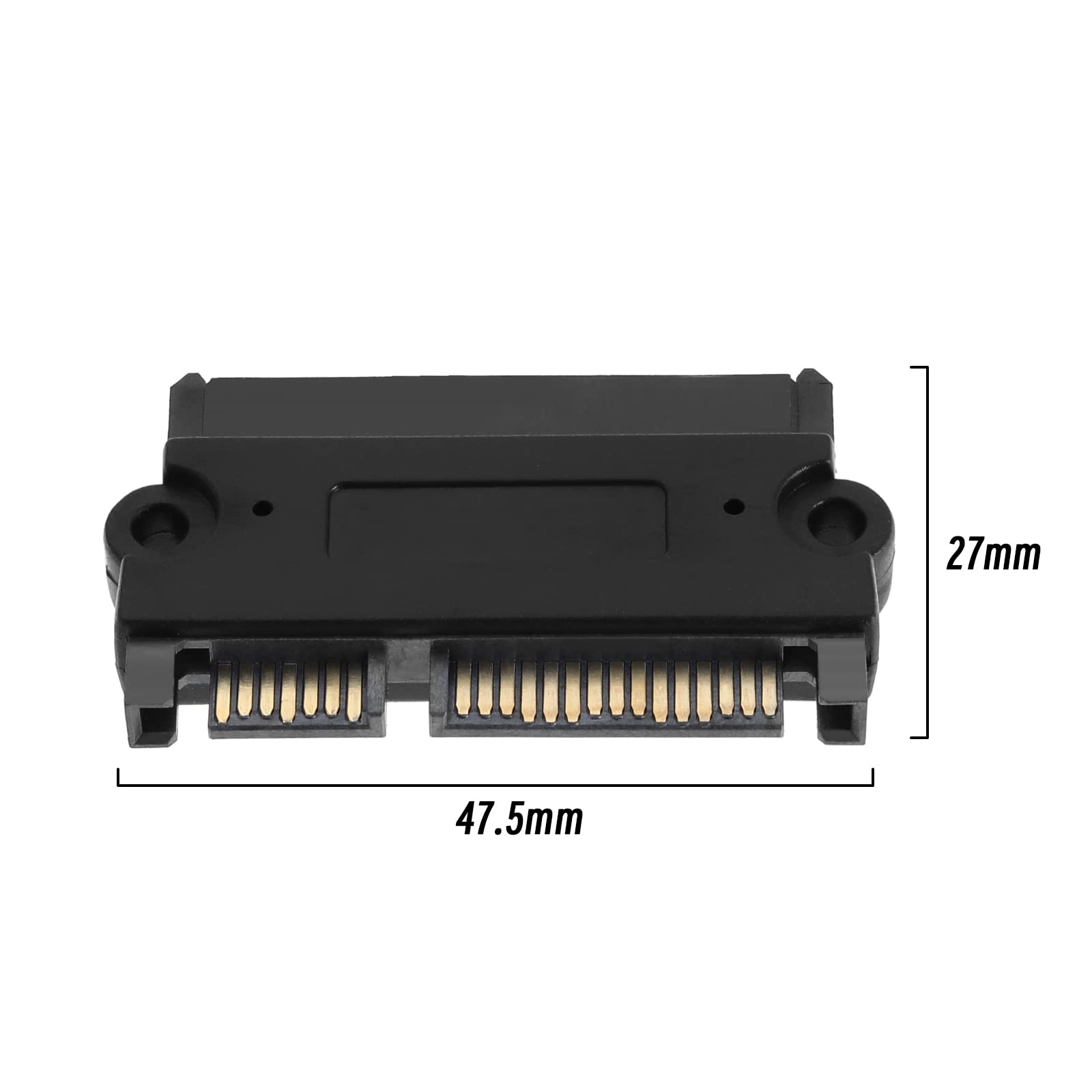 SATA 22Pin 7+15 wtyczka na gniazdo adapter do dysków twardych, napędów optycznych, dysków Solid State Drives czarny