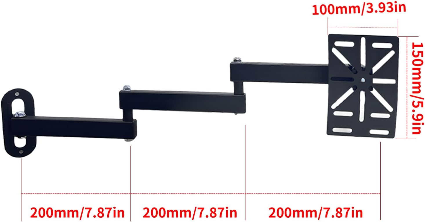 Movable L-Shaped Dome Camera Bracket, Used for Wall-Mounted Installation of Security Dome Cameras, Camera Installation, (Movable L-Shaped Bracket + Wall-Mounted Bracket) (7.8in+7.8in+7.8in)
