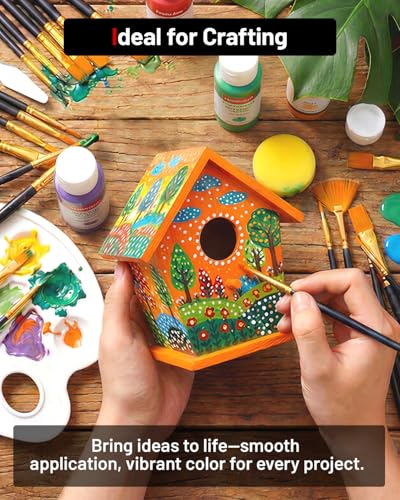 Image of Fantastory Acrylic Paint Set, 24 x 60 ml with 12 Brushes; Christmas Acrylic Paint, Waterproof; For Artwork & DIY Projects on Canvas, Wood, Glass, Clay, Fabric, Ceramic, Paper, Canvas | Waterproof, Great for Artwork & DIY Projects on Canvas, Wood, Glass, Clay, Fabric, Ceramic, Paper