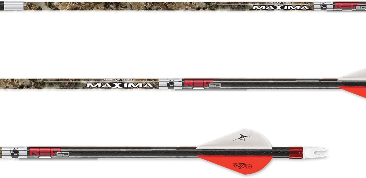 Carbon Express Maxima RED Contour SD in Mossy Oak, 6-Pack of Fletched Arrows, Available in 350 & 400 Spine